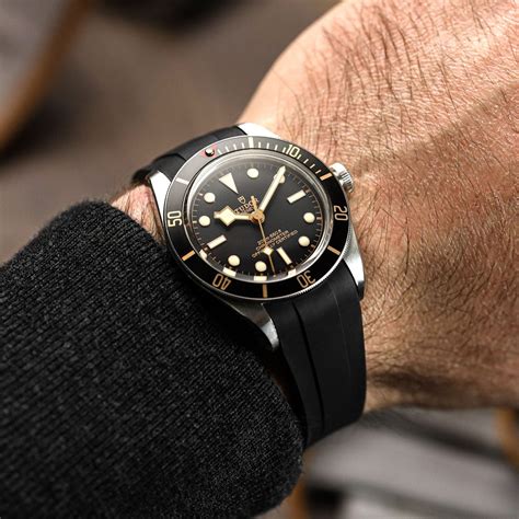 tudor black rubber strap